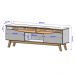 Conjunto Painel e Rack Pindorama Naturalle Off White