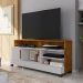 Conjunto Painel e Rack Rivia Naturalle Off White