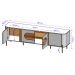 Conjunto Painel e Rack Rivia Naturalle Off White
