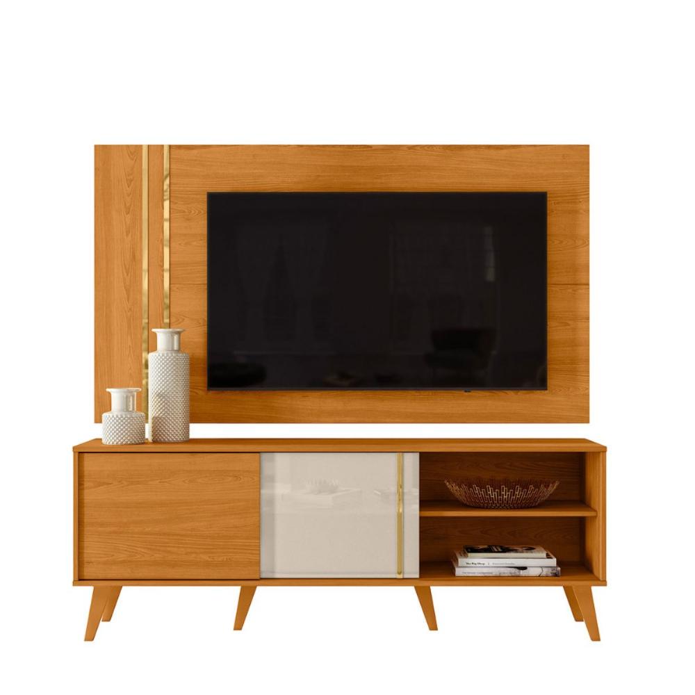 Conjunto Painel e Rack Terminus Cinamomo Off White