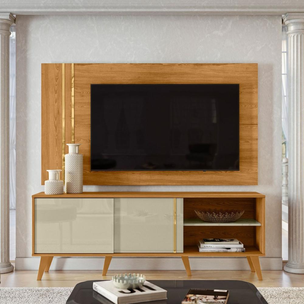 Conjunto Painel e Rack Terminus Cumaru Opala
