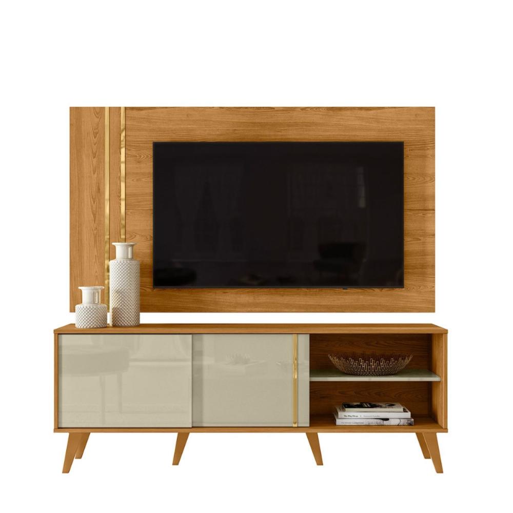 Conjunto Painel e Rack Terminus Cumaru Opala