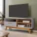 Conjunto Painel e Rack Whiterun Cinamomo Off White