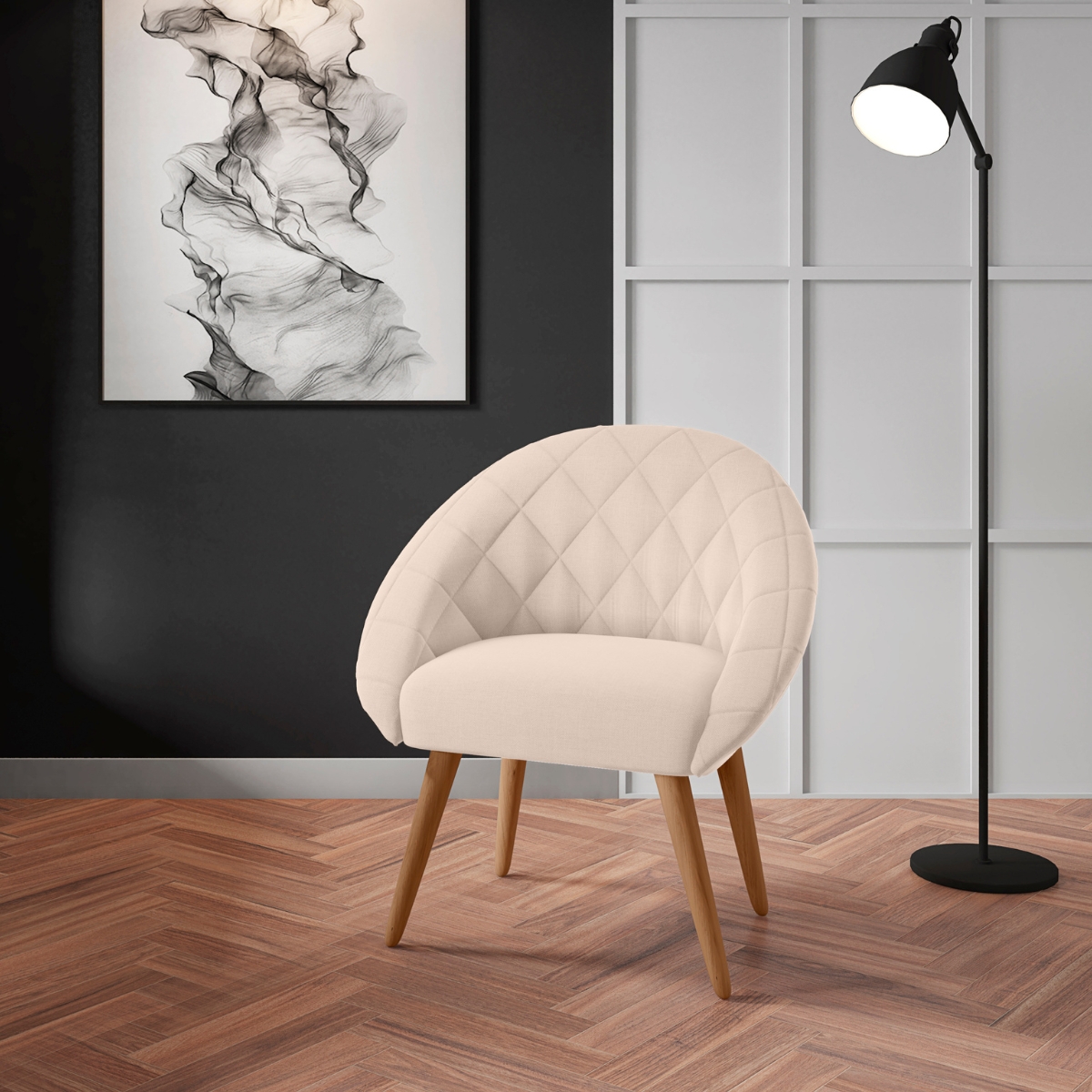 Conjunto Poltrona Decorativa Maricá Linha Bege