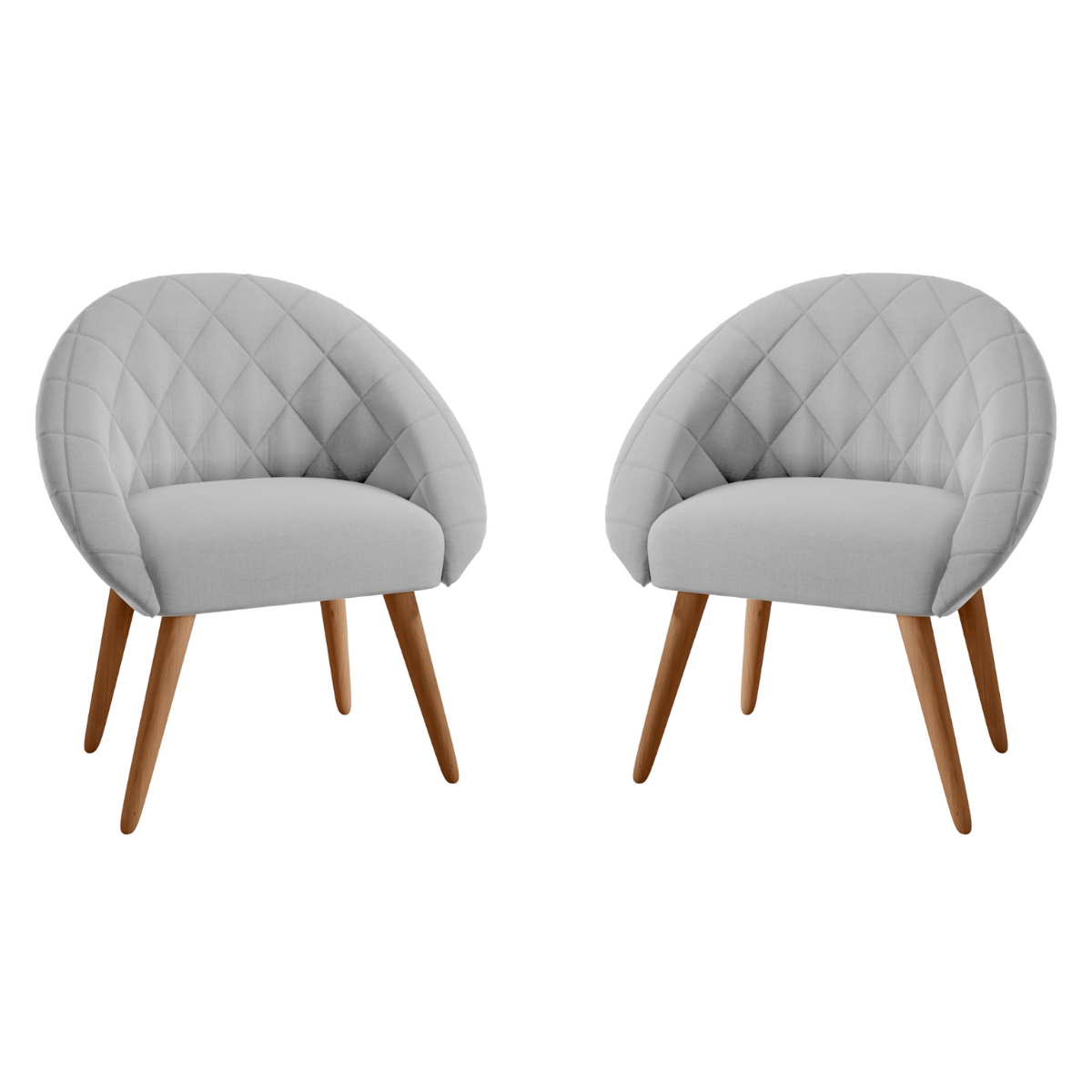 Conjunto Poltrona Decorativa Maricá Linha Cinza