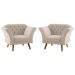 Conjunto Poltrona Decorativa Roseira Inca Areia