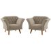 Conjunto Poltrona Decorativa Roseira Inca Castor 