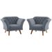 Conjunto Poltrona Decorativa Roseira Inca Chumbo