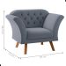 Conjunto Poltrona Decorativa Roseira Inca Chumbo
