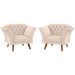Conjunto Poltrona Decorativa Roseira Linha Bege