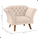 Conjunto Poltrona Decorativa Roseira Linha Bege