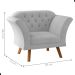 Conjunto Poltrona Decorativa Roseira Linha Cinza