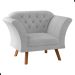 Conjunto Poltrona Decorativa Roseira Linha Cinza