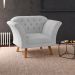 Conjunto Poltrona Decorativa Roseira Linha Cinza