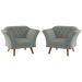 Conjunto Poltrona Decorativa Roseira Linha Grafite