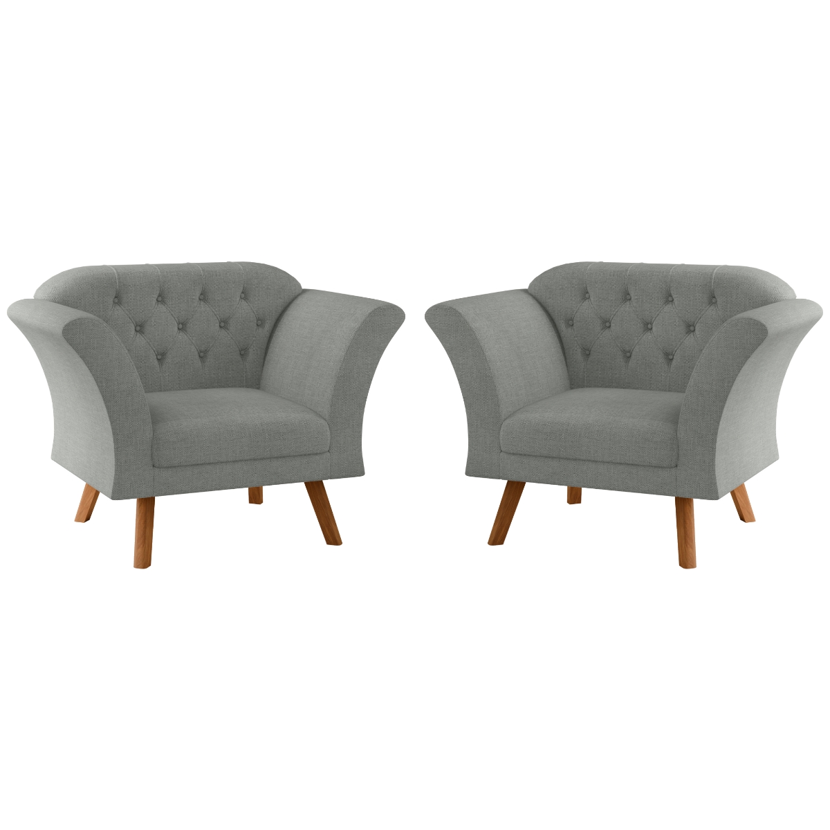 Conjunto Poltrona Decorativa Roseira Linha Grafite