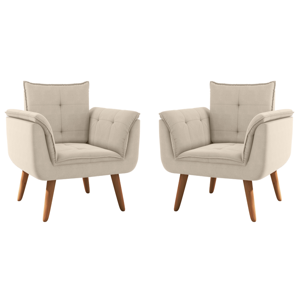 Conjunto Poltrona para Sala de Recepção Silveiras Inca Areia