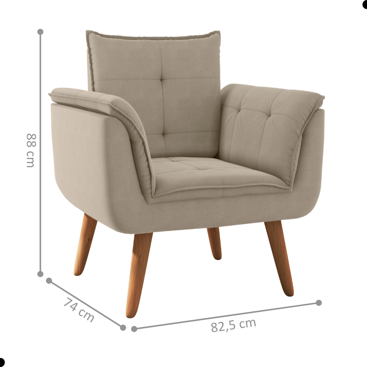 Conjunto Poltrona para Sala de Recepção Silveiras Inca Castor