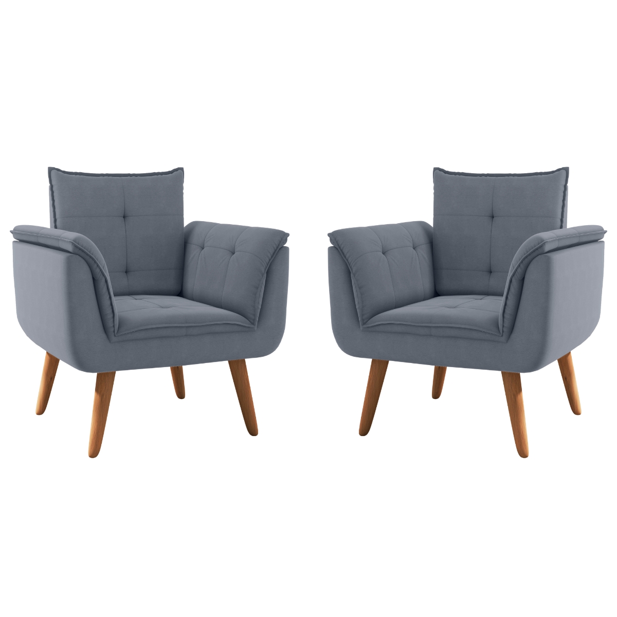 Conjunto Poltrona para Sala de Recepção Silveiras Inca Chumbo