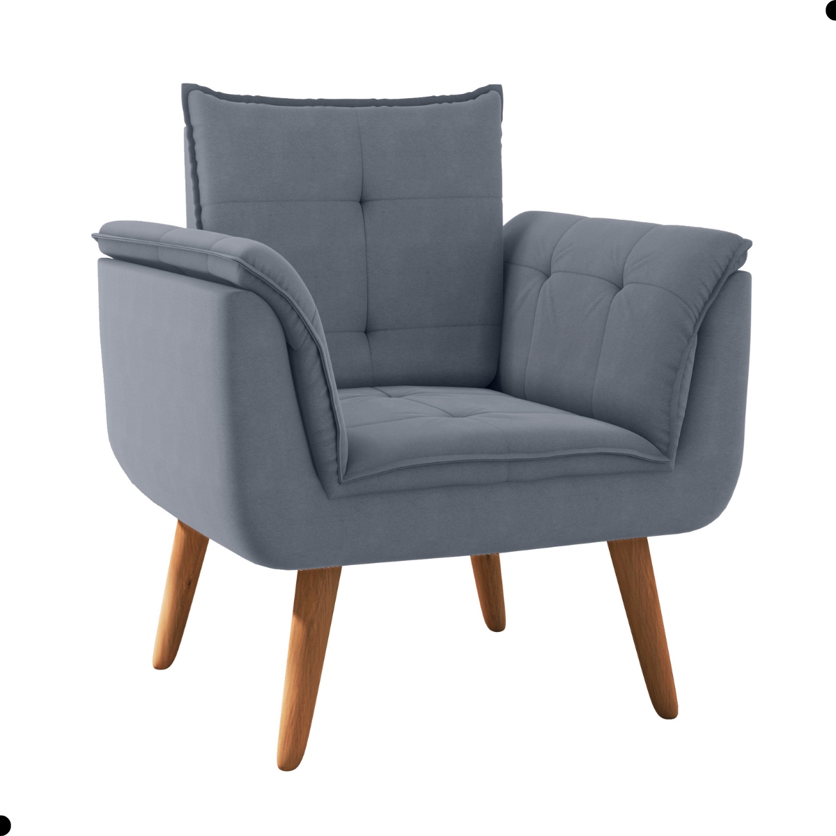 Conjunto Poltrona para Sala de Recepção Silveiras Inca Chumbo