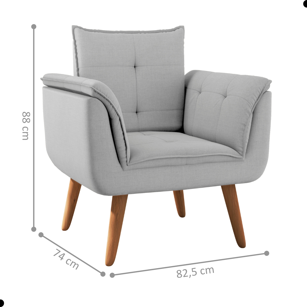 Conjunto Poltrona para Sala de Recepção Silveiras Linha Cinza