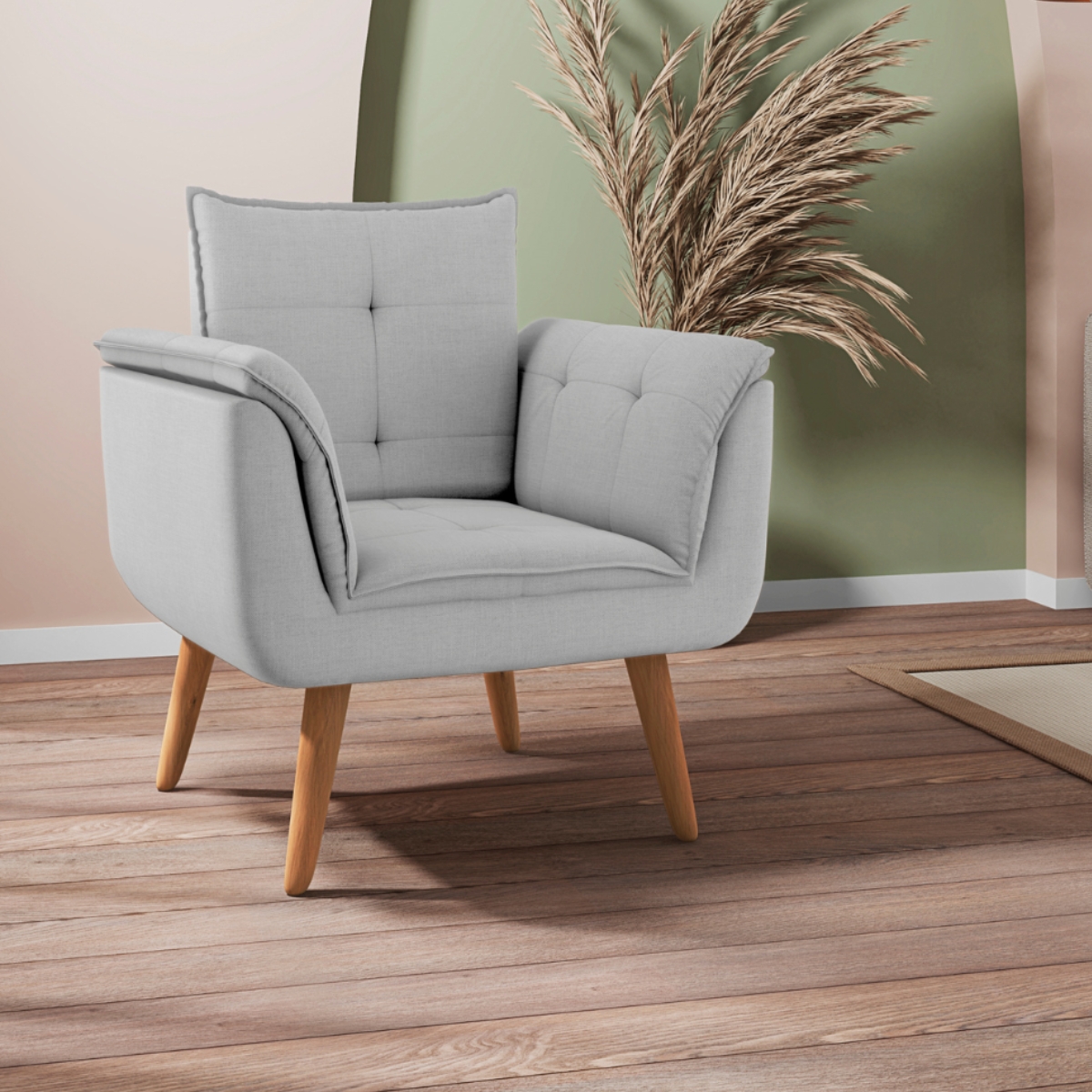 Conjunto Poltrona para Sala de Recepção Silveiras Linha Cinza