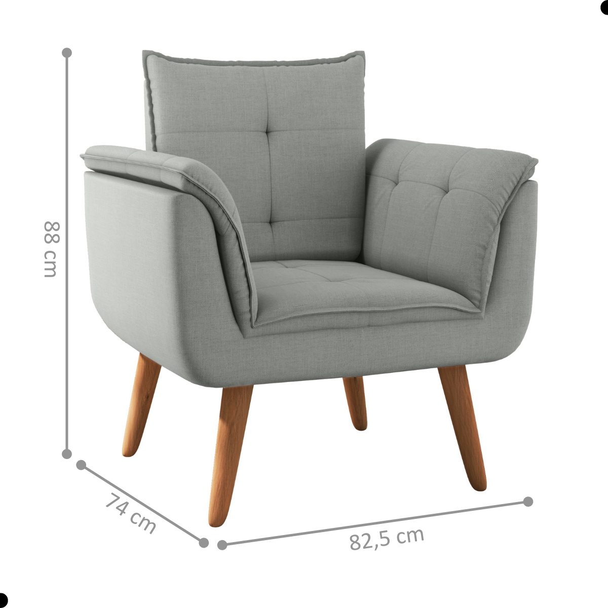 Conjunto Poltrona para Sala de Recepção Silveiras Linha Grafite