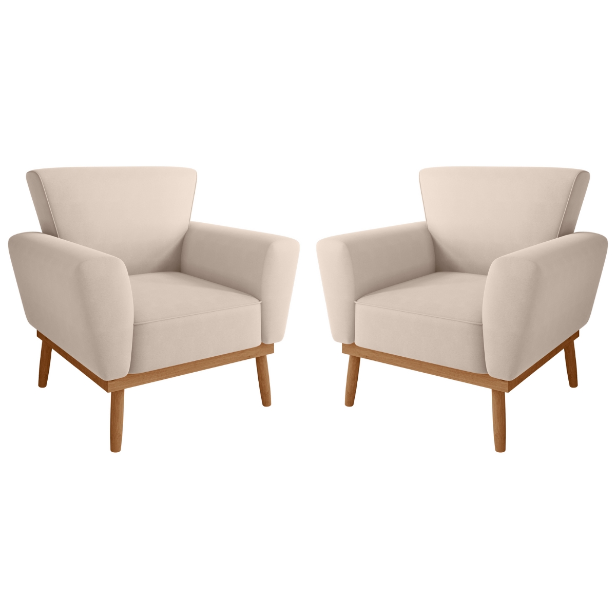 Conjunto Poltrona para Sala de Recepção Viana Inca Areia