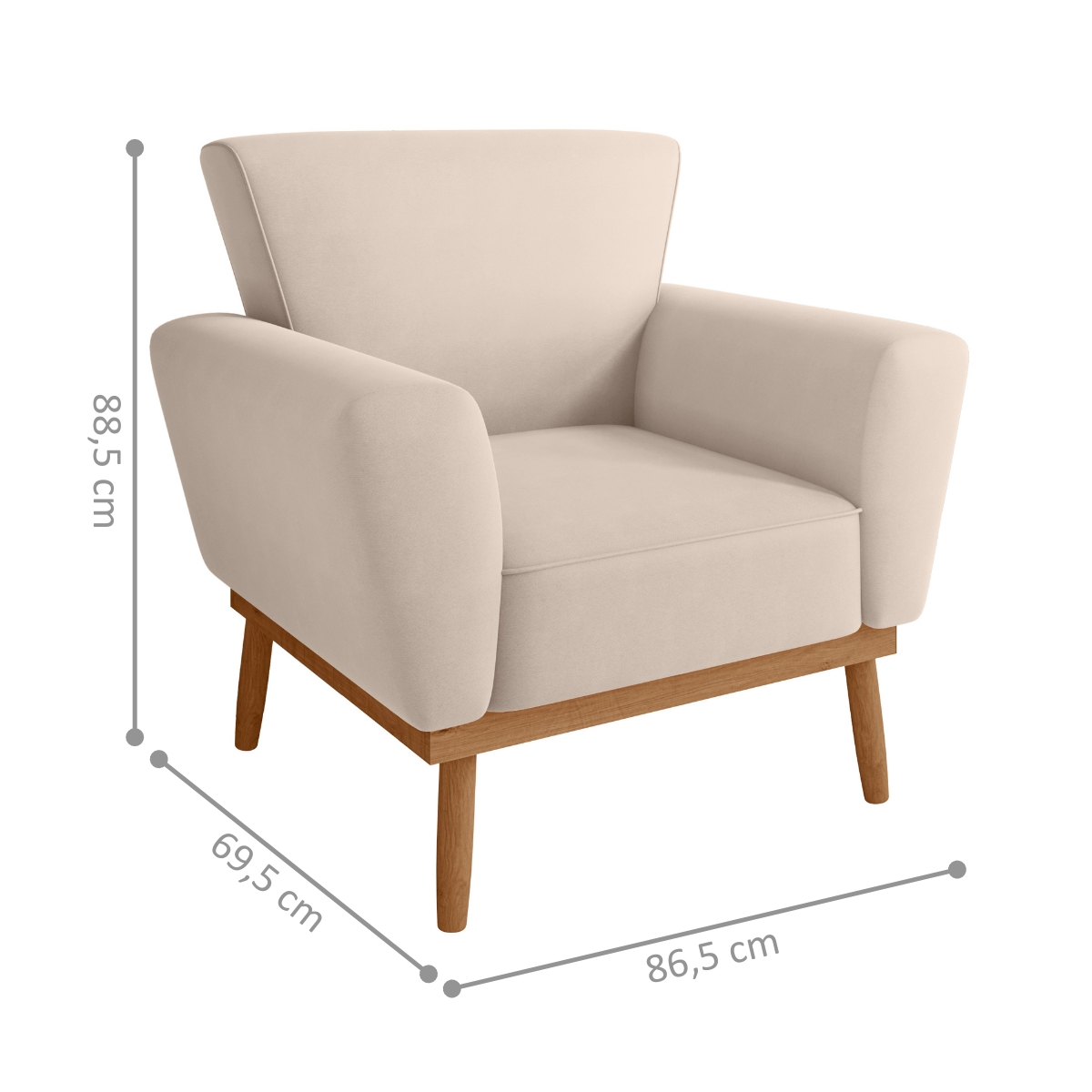 Conjunto Poltrona para Sala de Recepção Viana Inca Areia