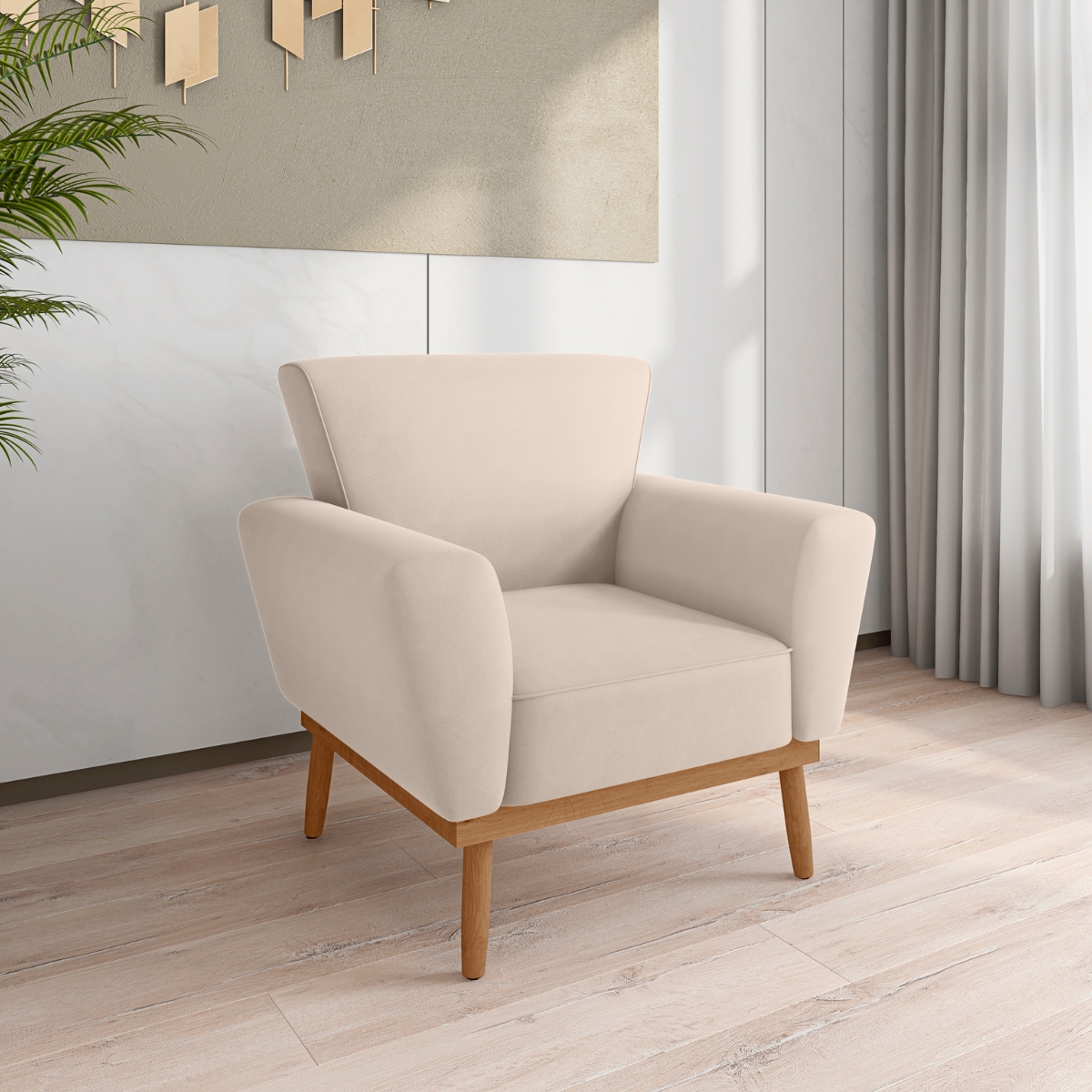 Conjunto Poltrona para Sala de Recepção Viana Inca Areia