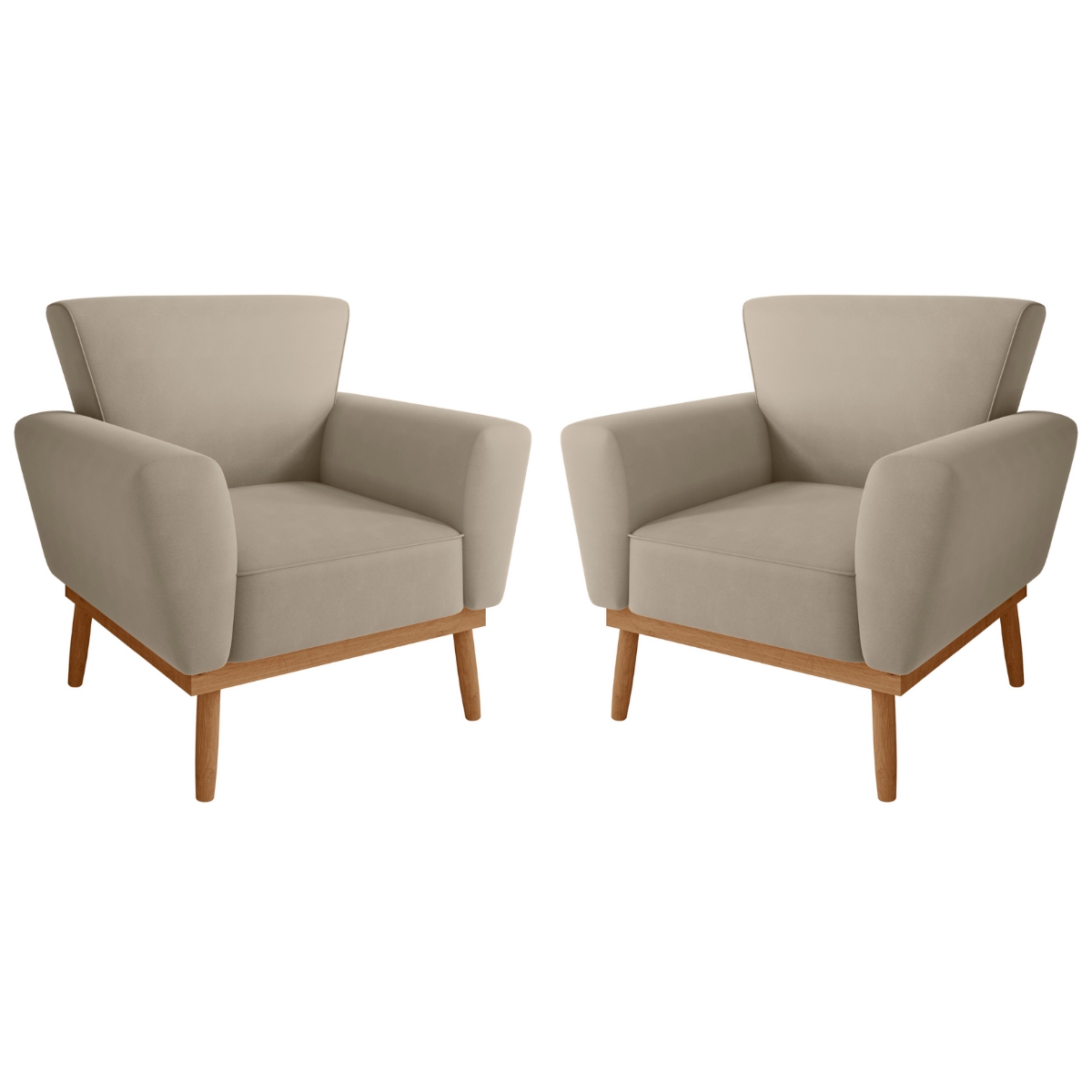 Conjunto Poltrona para Sala de Recepção Viana Inca Castor