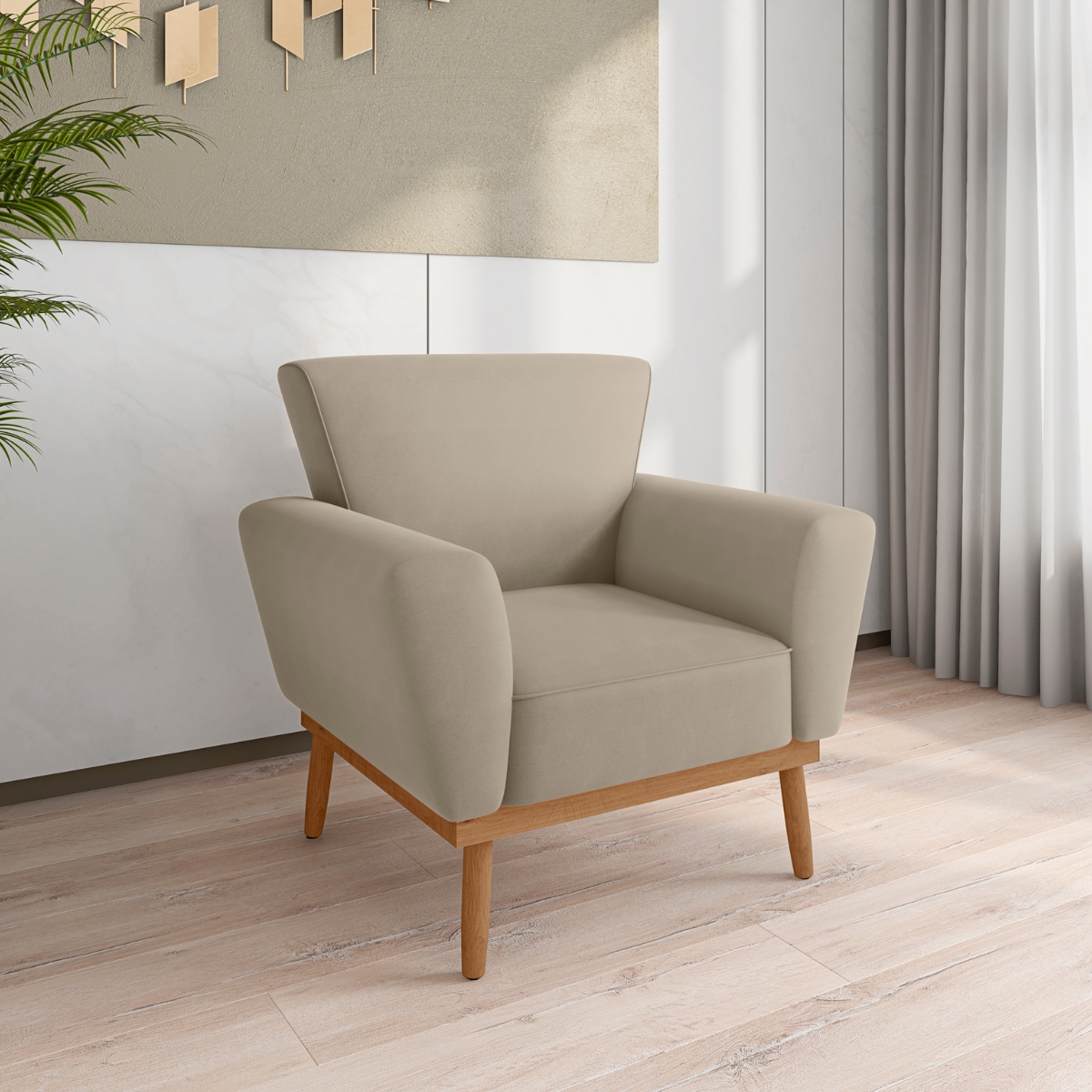 Conjunto Poltrona para Sala de Recepção Viana Inca Castor