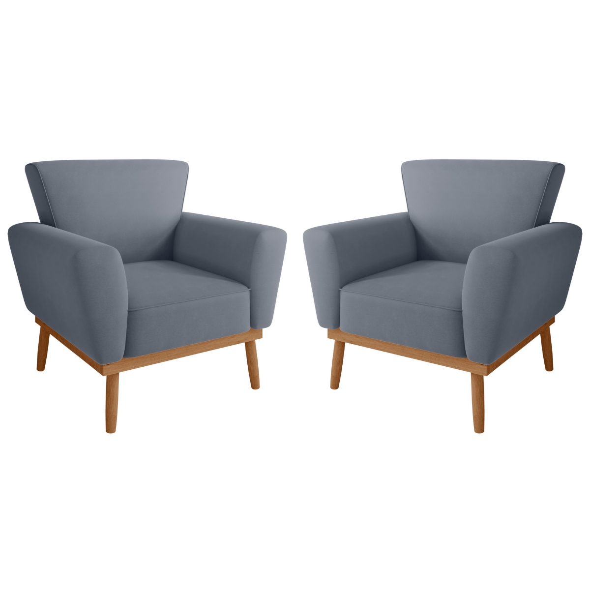 Conjunto Poltrona para Sala de Recepção Viana Inca Chumbo