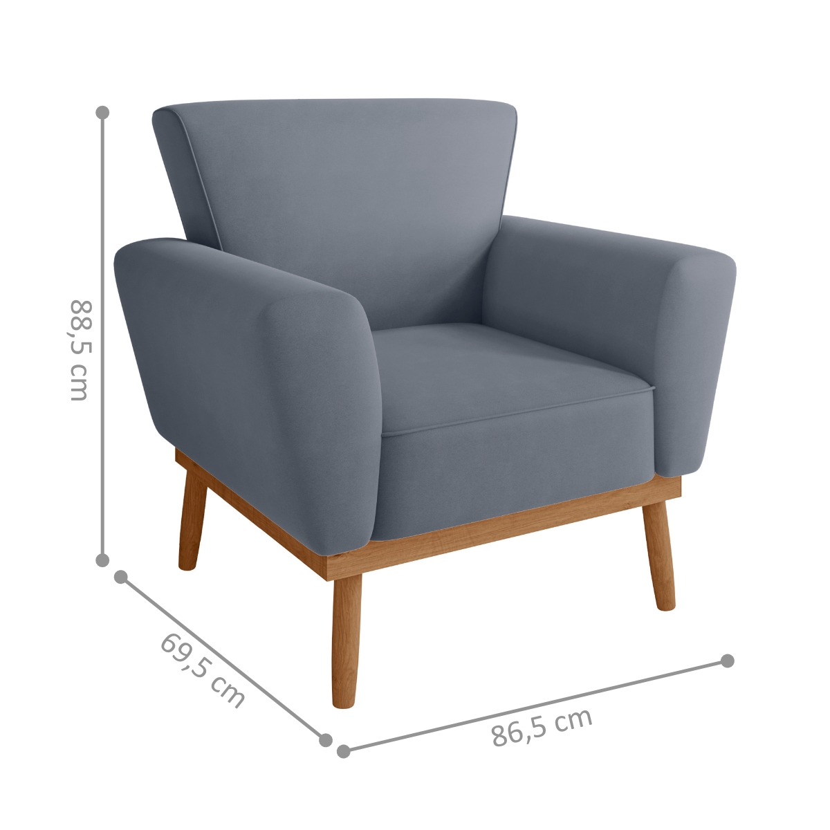 Conjunto Poltrona para Sala de Recepção Viana Inca Chumbo
