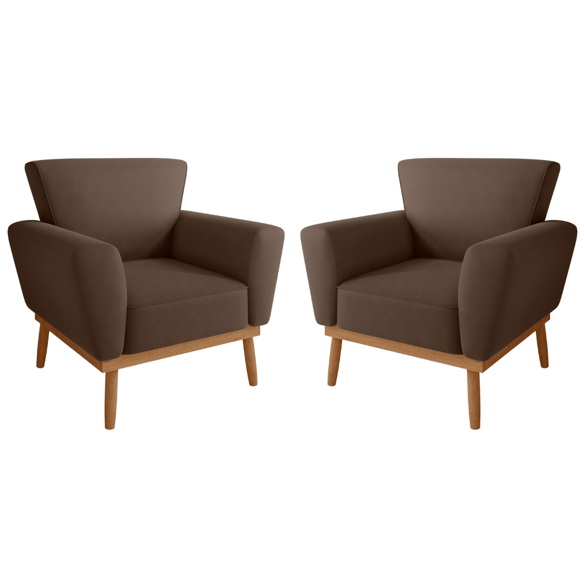 Conjunto Poltrona para Sala de Recepção Viana Inca Marrom