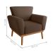 Conjunto Poltrona para Sala de Recepção Viana Inca Marrom