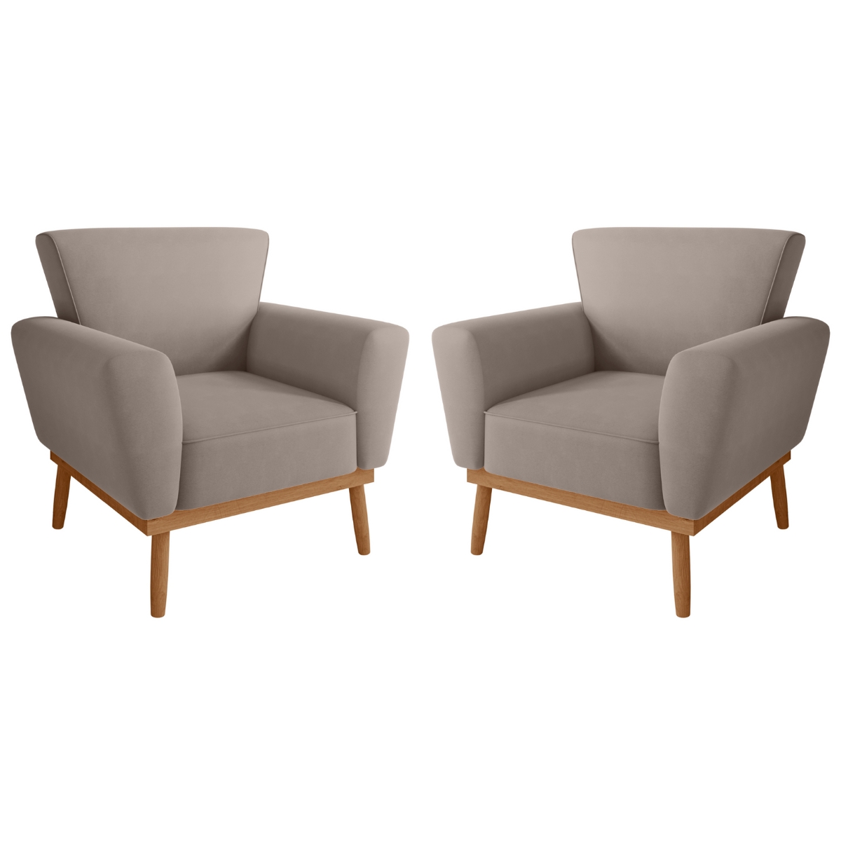 Conjunto Poltrona para Sala de Recepção Viana Inca Sépia 