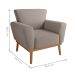Conjunto Poltrona para Sala de Recepção Viana Inca Sépia 