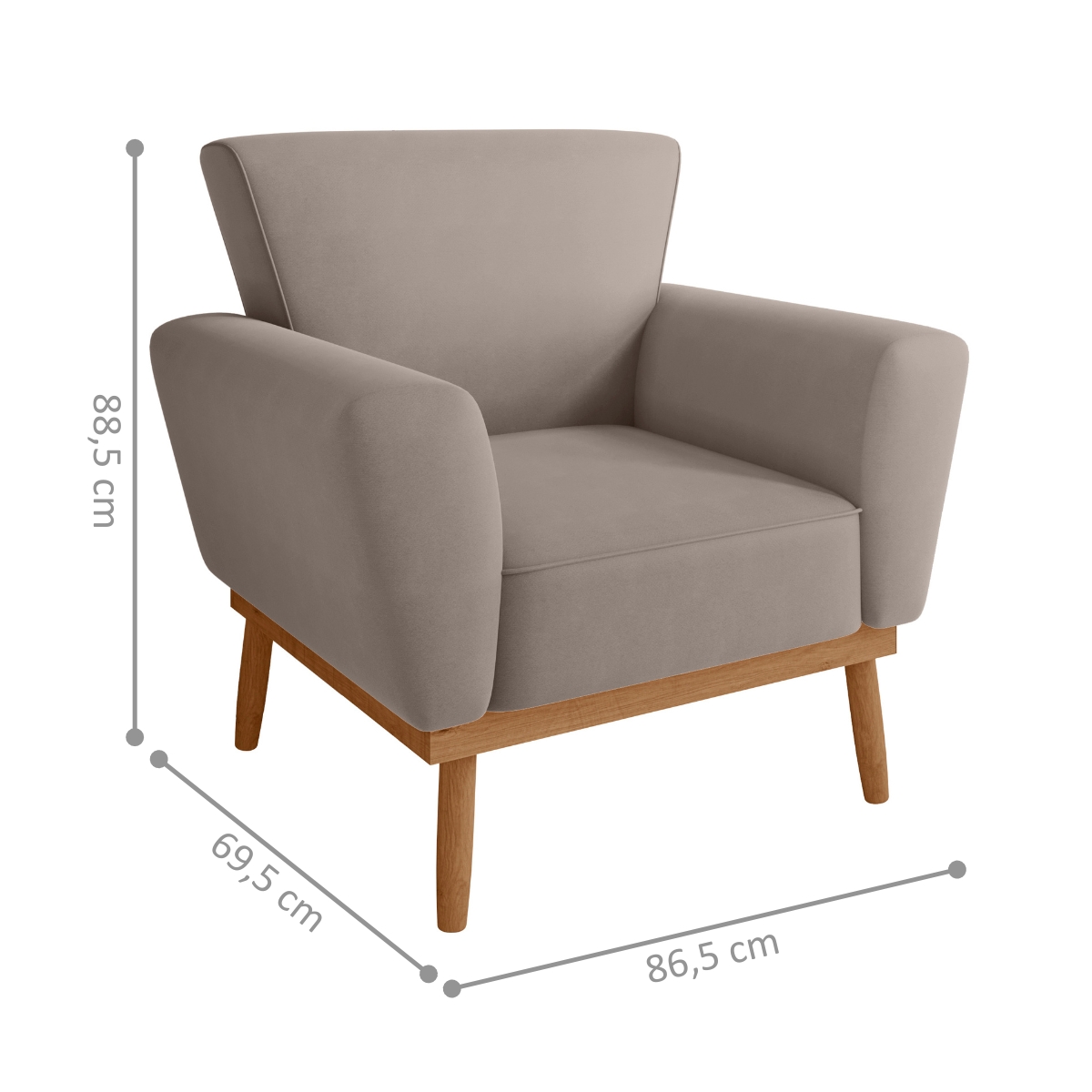 Conjunto Poltrona para Sala de Recepção Viana Inca Sépia 