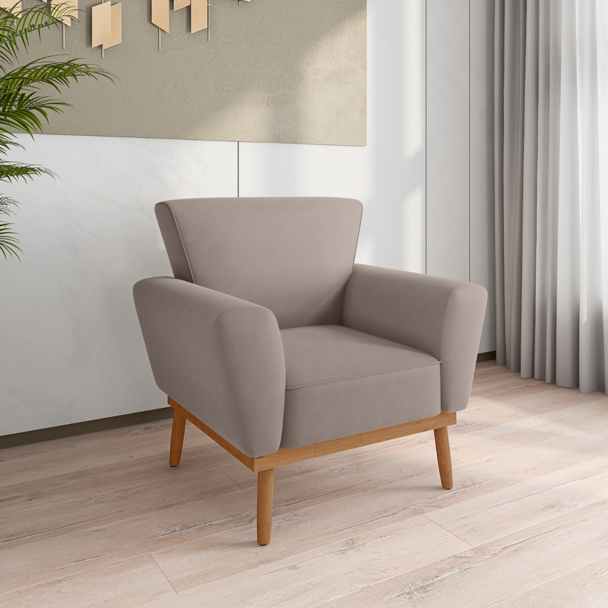 Conjunto Poltrona para Sala de Recepção Viana Inca Sépia 