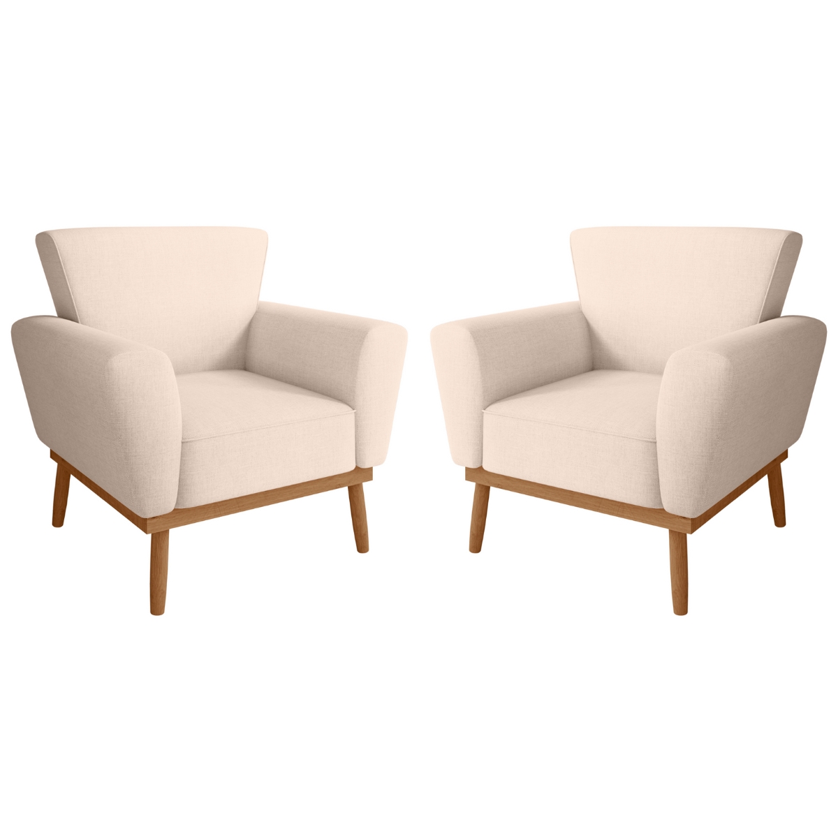 Conjunto Poltrona para Sala de Recepção Viana Linha Bege