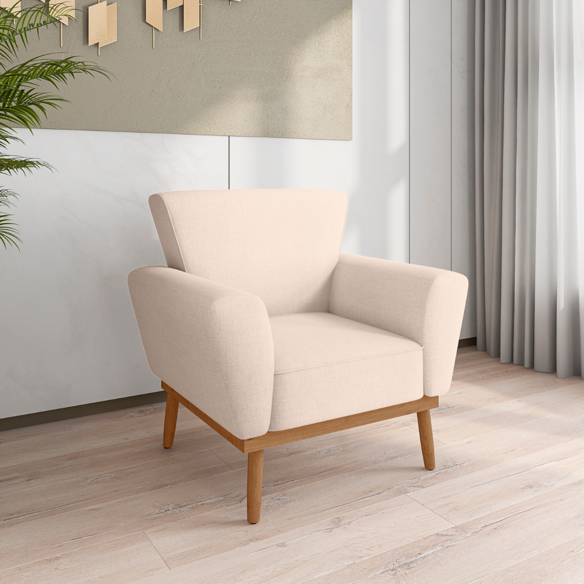 Conjunto Poltrona para Sala de Recepção Viana Linha Bege