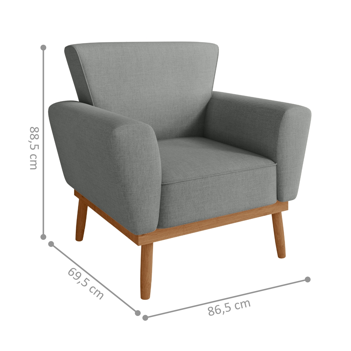 Conjunto Poltrona para Sala de Recepção Viana Linha Grafite