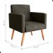 Conjunto Poltronas e Puff Anari Veludo Turkey Marrom