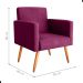 Conjunto Poltronas e Puff Anari Veludo Turkey Marsala
