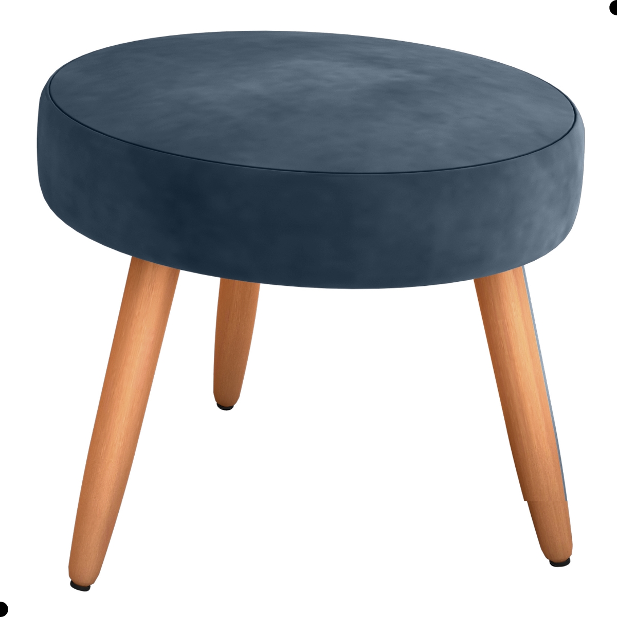 Conjunto Poltronas e Puff Iara Veludo Azul