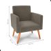 Conjunto Poltronas e Puff Iara Veludo Cappuccino