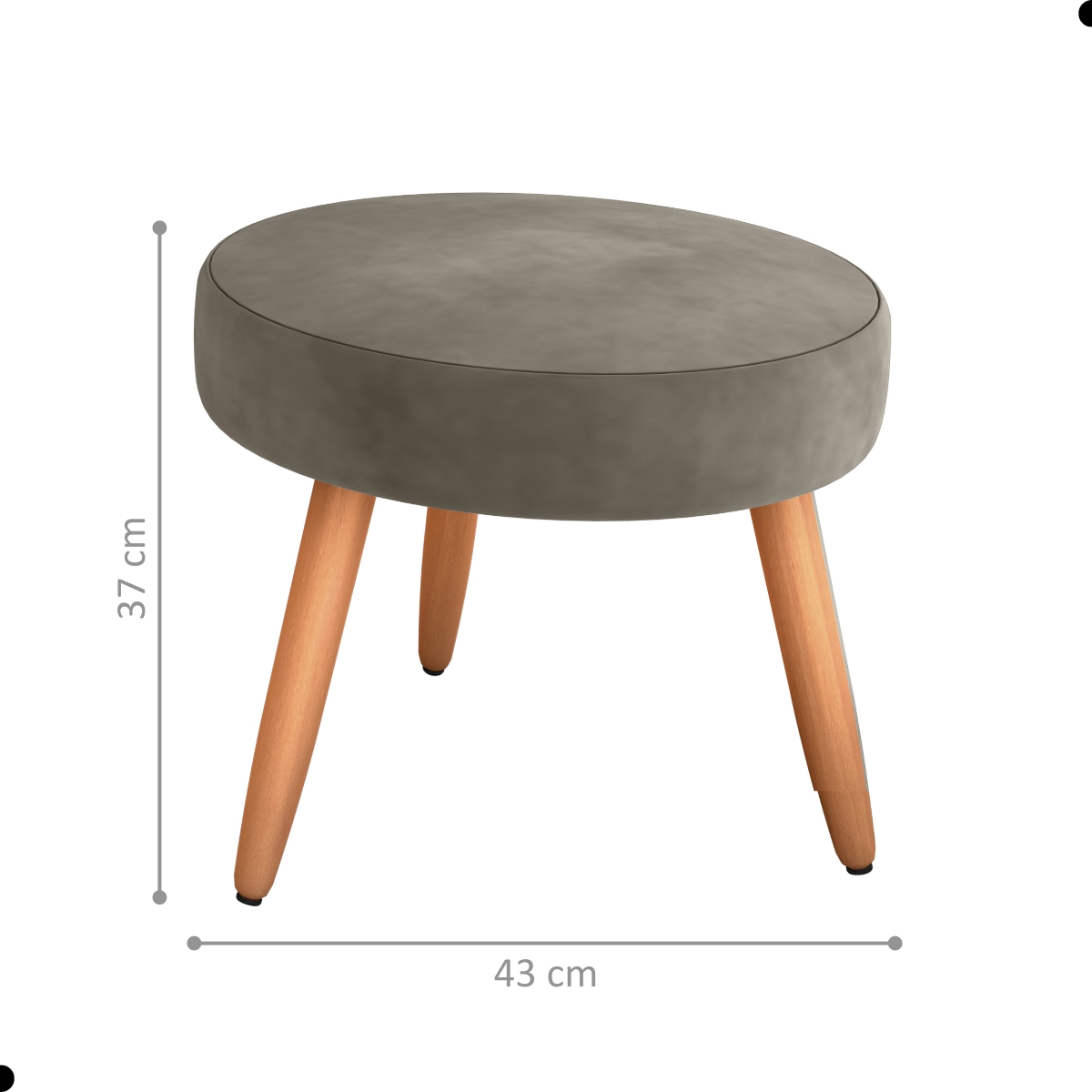Conjunto Poltronas e Puff Iara Veludo Cappuccino