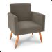 Conjunto Poltronas e Puff Iara Veludo Cappuccino