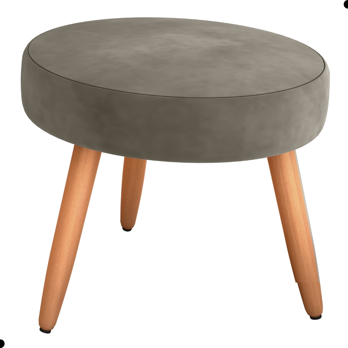 Conjunto Poltronas e Puff Iara Veludo Cappuccino